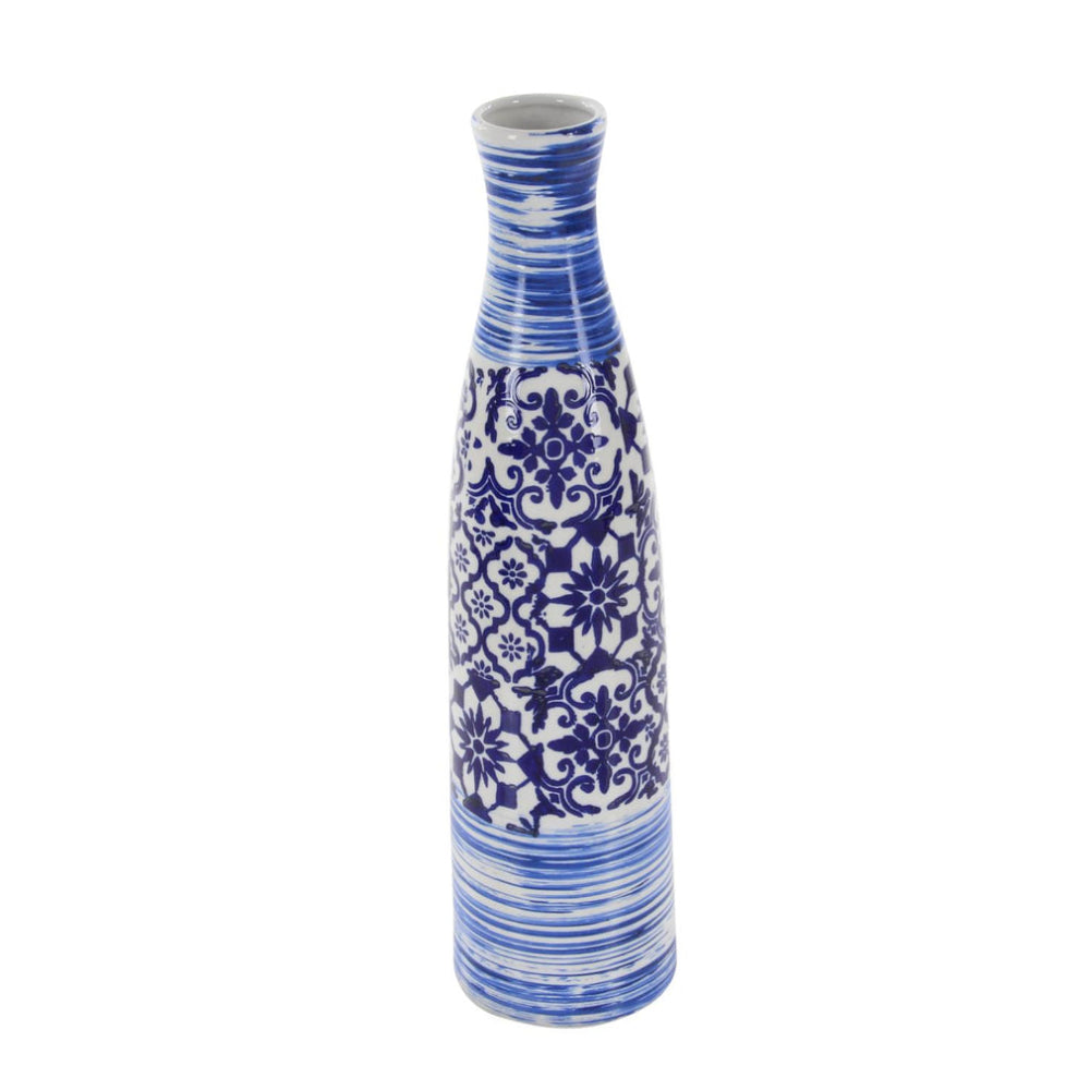 UMA Enterprises Traditional Bottle Ceramic Vase - Blue