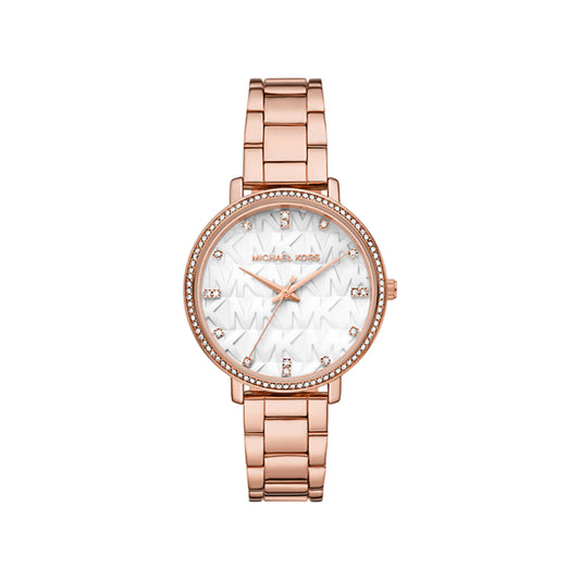 Michael Kors Pyper Women's 38mm Rose Gold Bracelet Watch - White Dial