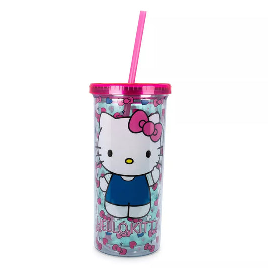 Sanrio Hello Kitty Bows and Hearts 20 oz Carnival Cup with Lid and Straw - Multicolor