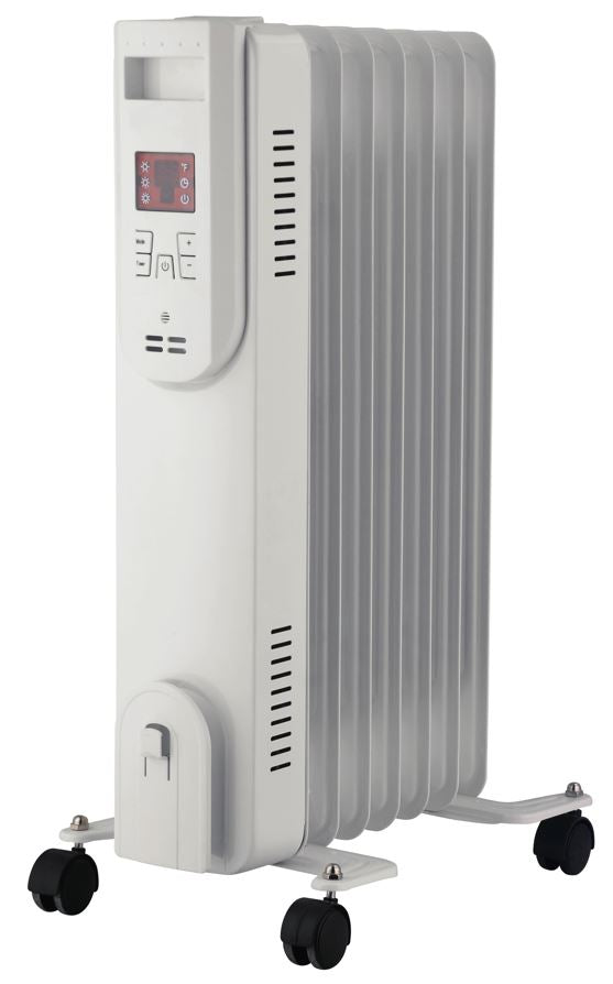 Toscana 7-Fin Oil-Filled Heater with 3 Heat Settings - Gray