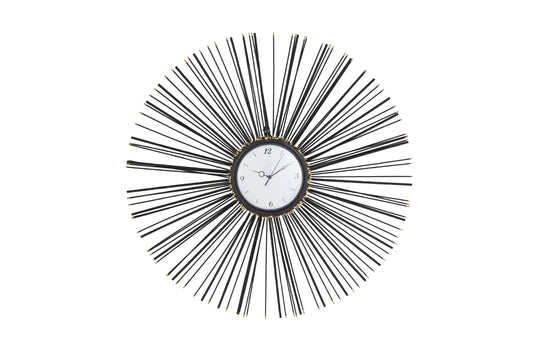 Contemporary 30 in. Iron Sunburst Wall Clock