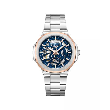 Kenneth Cole New York Men's 45.5mm Silver-Tone Bracelet Watch - Blue Dial