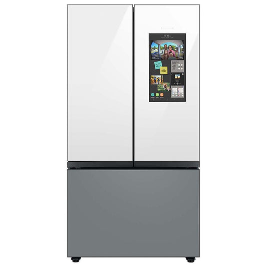 Samsung Bespoke 24 cu. ft. Counter-Depth 3-Door French-Door Refrigerator - Gray Glass, ENERGY STAR Certified