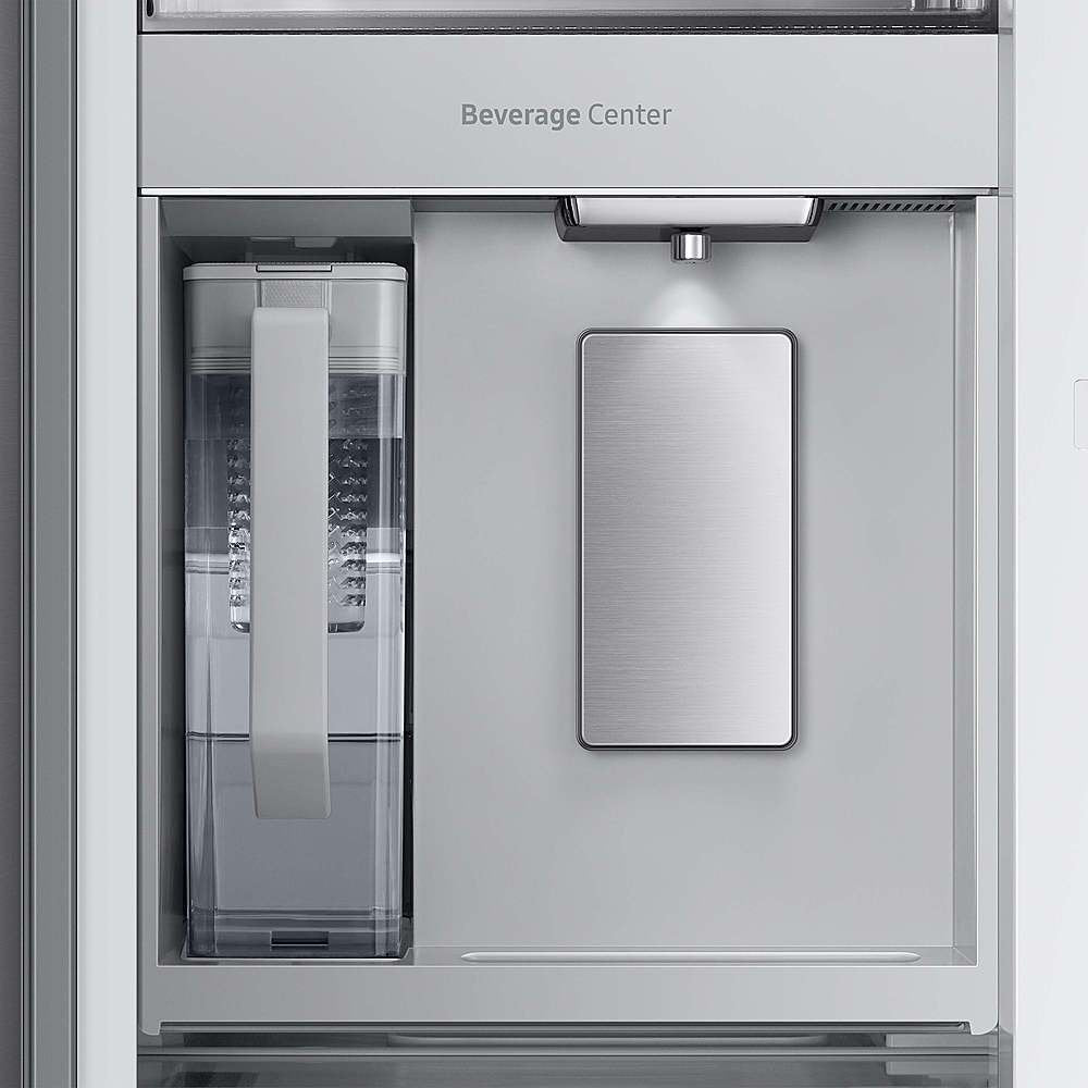 Refrigerador Samsung Bespoke de 24 pies cúbicos con tres puertas francesas y profundidad de mostrador, vidrio gris, certificación ENERGY STAR