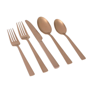 Gibson 138515 Elite Earlston Flatware Set (20 Pieces) - Rose Gold