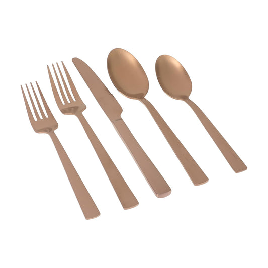 Gibson 138515 Elite Earlston Flatware Set (20 Pieces) - Rose Gold