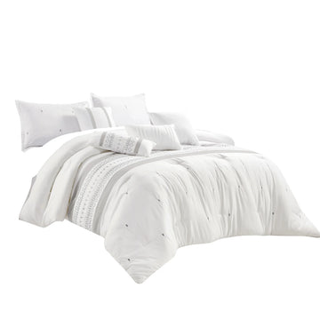 ESCA Kriti Queen Size Comforter Set (7-Pieces) - White