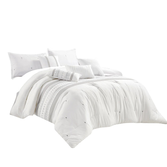 ESCA Kriti Queen Size Comforter Set (7-Pieces) - White