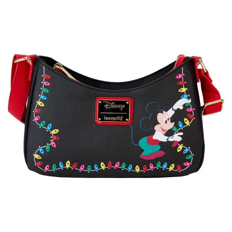 Loungefly Disney Mickey and Friends String Light Up Crossbody Bag- Black/Red