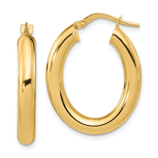 14K Leslie's Women's 4mm Hoops Earrings in 14K Yellow Gold