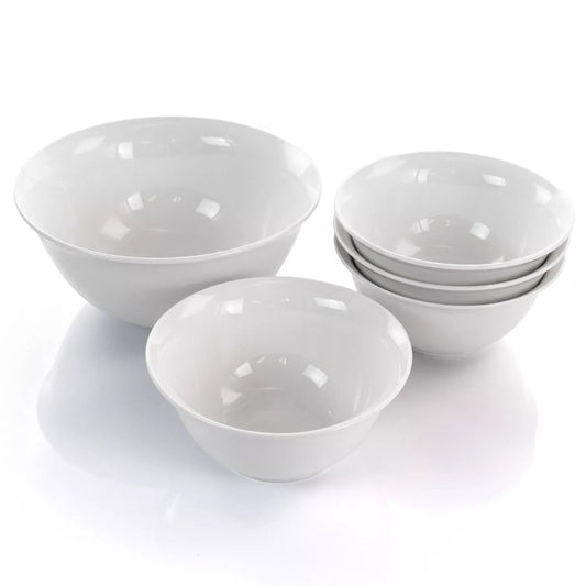 Gibson All You Need 5PC Bowl Set White Fine Ceramic