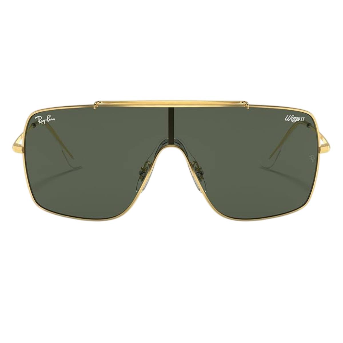 Ray-Ban Wings II 0RB3697/35 Unisex Square Solid Color Sunglasses