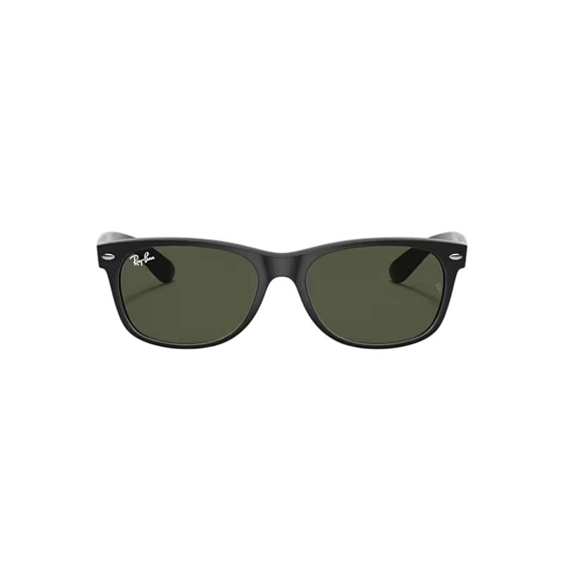 Ray-Ban New Wayfarer Classic RB213255622 Unisex Square Solid Color Sunglass - Black/Green