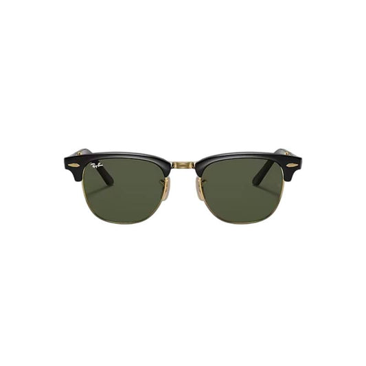 Ray-Ban Clubmaster Folding RB217690151 Unisex Square Solid Color Sunglass - Black/Green