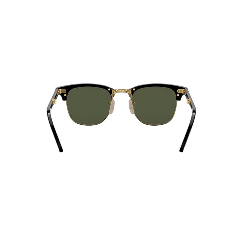Ray-Ban Clubmaster Folding RB217690151 Unisex Square Solid Color Sunglass - Black/Green