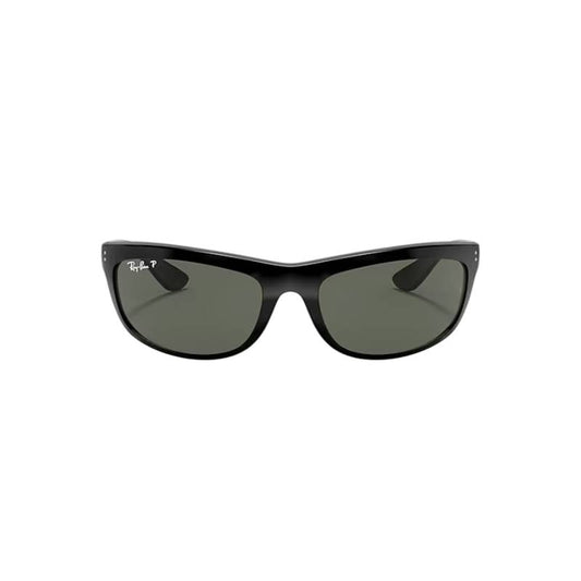 Ray-Ban Balorama RB4089/60158 Unisex Rectangle Solid Color Sunglass - Black/Green