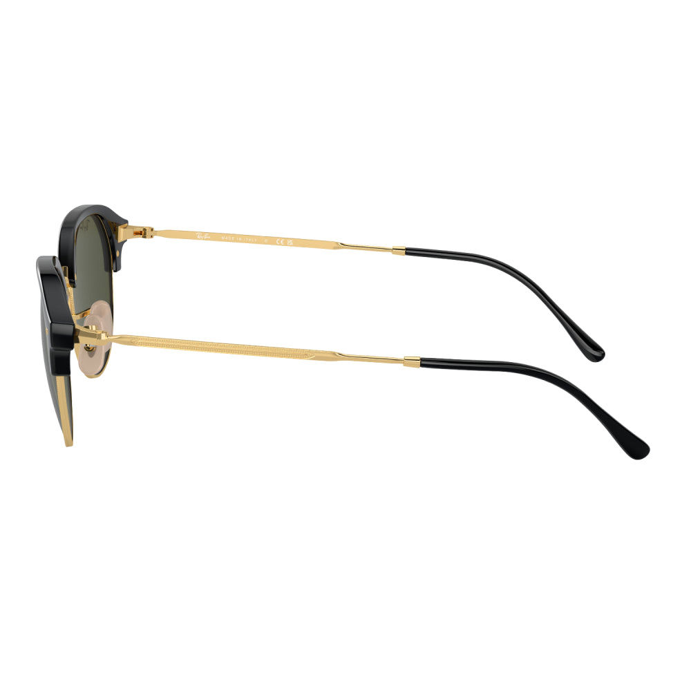 Gafas de sol clásicas unisex Ray-Ban RB4429: negro pulido sobre dorado/verde