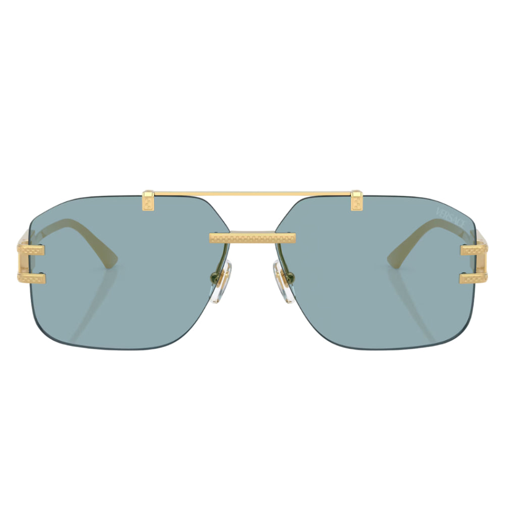 Versace Men's Geometric Solid Color Sunglasses