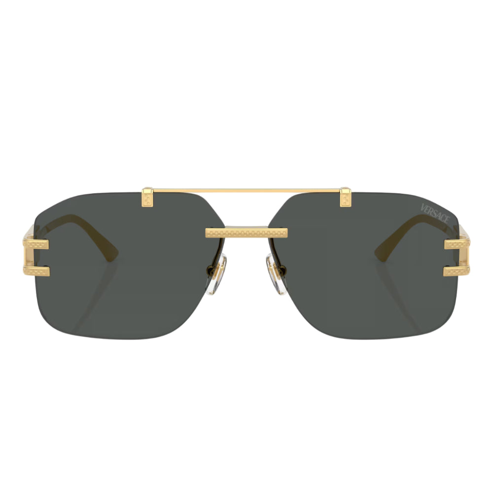 Versace Men's Geometric Solid Color Sunglasses