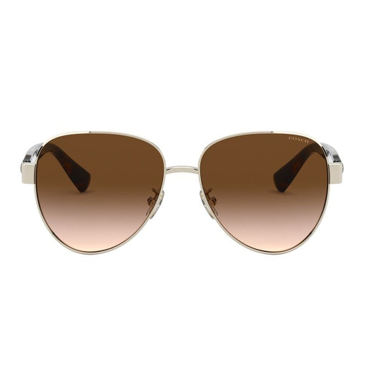 Coach Women's Sunglasses Pilot Stainless Steel - Shiny Light Gold - Curacao