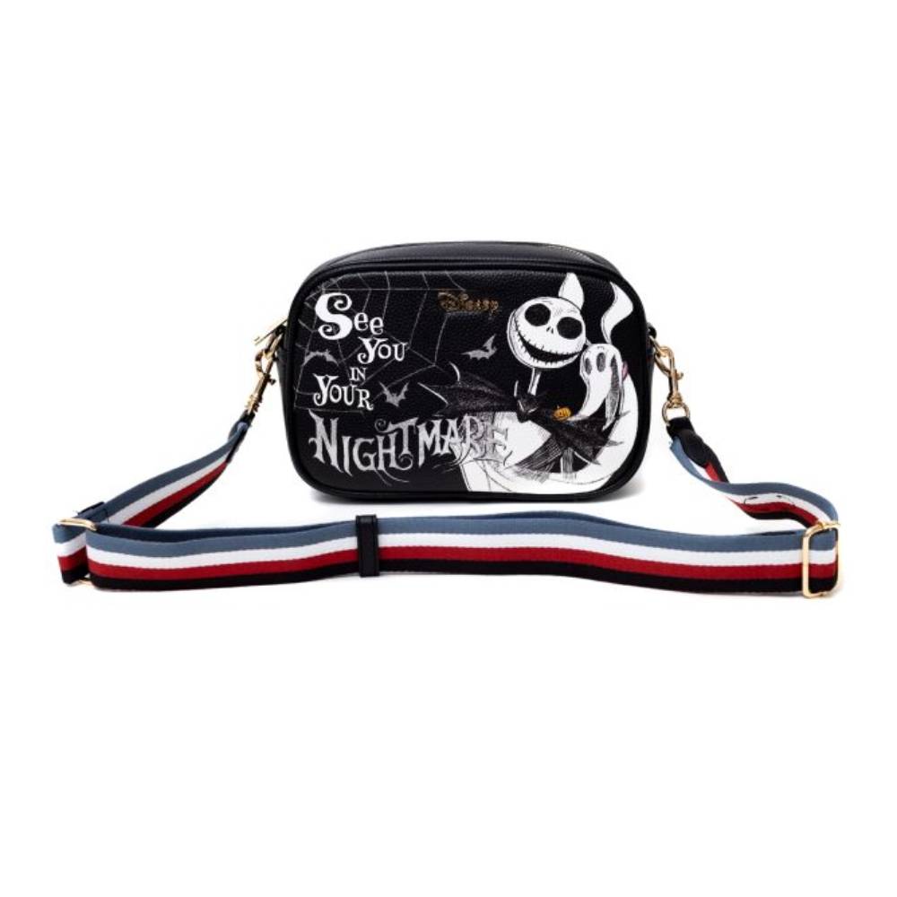 WondaPop Designer Series 6.25" Disney See You Before Christmas see you Crossbody Purse - Black