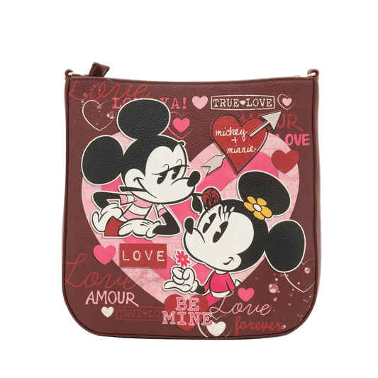 Wondapop Designer Series Disney Valentine Mickey and Minnie Crossbody Bag - Red