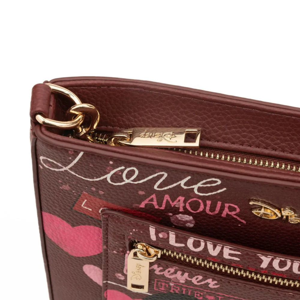 Wondapop Designer Series Disney Valentine Mickey and Minnie Crossbody Bag - Red