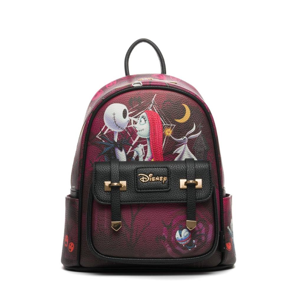 WondaPop Disney Nightmare Before Christmas Jack and Sally 11" Mini Backpack - Red/Black