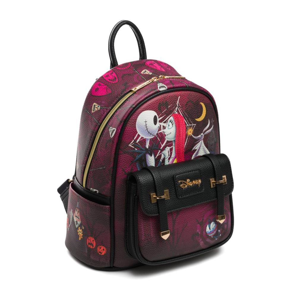 WondaPop Disney Nightmare Before Christmas Jack and Sally 11" Mini Backpack - Red/Black