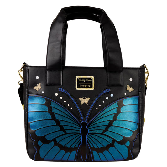 Loungefly Britney Spears Butterfly Tote Crossbody Bag with Coin Bag - Black