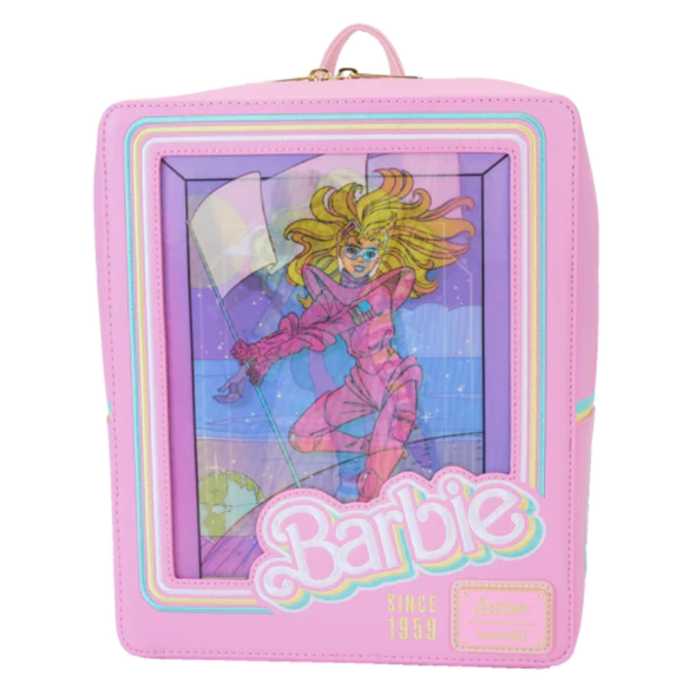 Loungefly Barbie 65th Anniversary Doll Box Triple Lenticular Mini Backpack - Pink