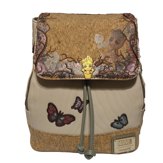 Loungefly Guardians of The Galaxy Groot Cork Floral Butterfly Mini Backpack
