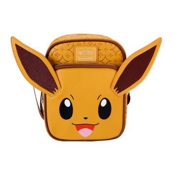 Loungefly Pokemon Eevee Cosplay Passport Crossbody Bag with Adjustable Strap - Brown
