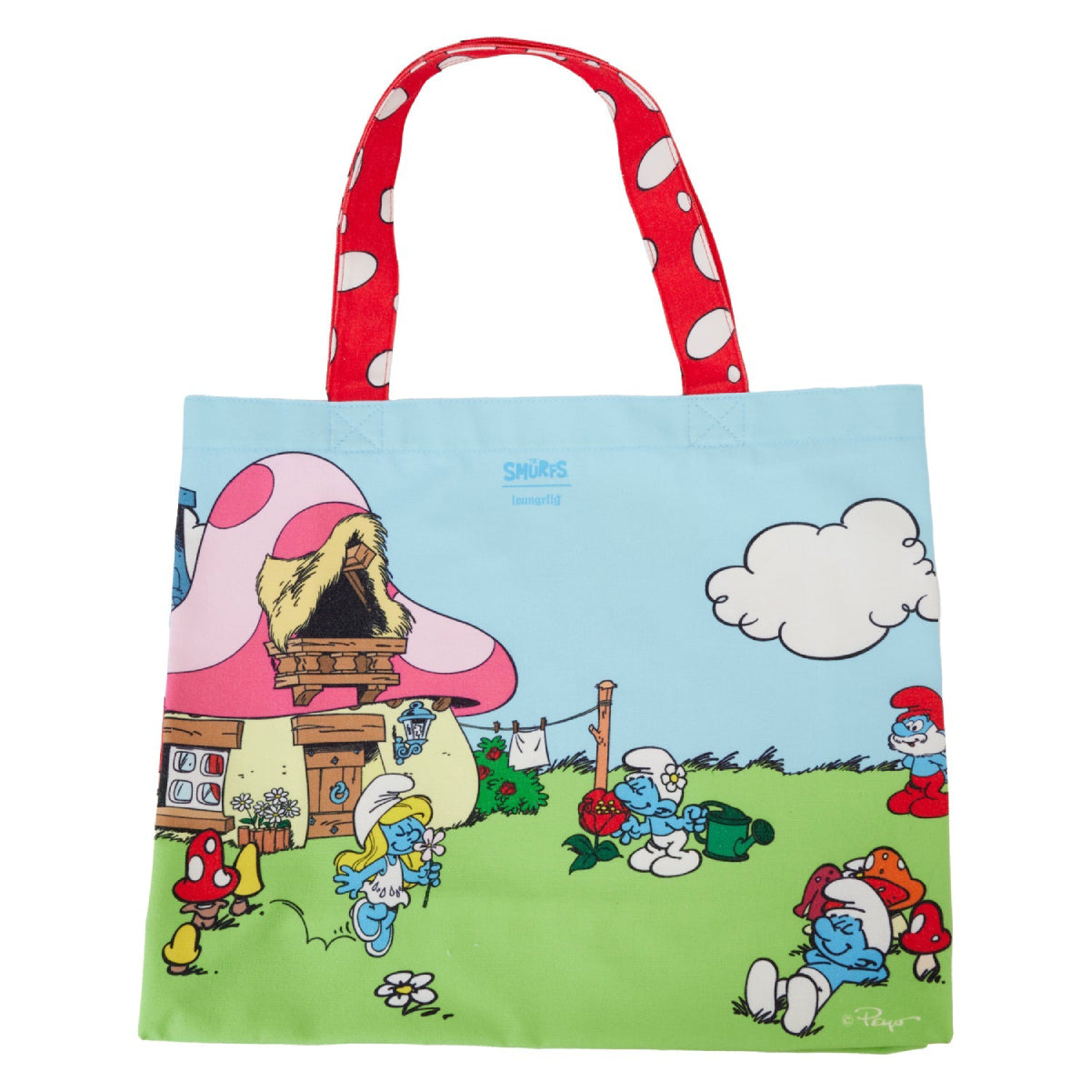 Loungefly The Smurfs Village Life Tote Bag