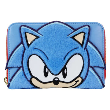 Loungefly Sega Sonic the Hedgehog Classic Cosplay Zip-Around Wallet -Blue