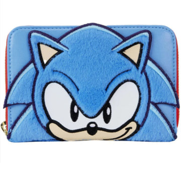 Loungefly Sega Sonic the Hedgehog Classic Cosplay Zip-Around Wallet -Blue