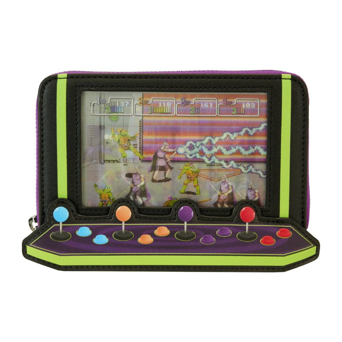 Loungefly Nickelodeon 40th Anniversary Vintage Arcade Zip Around Wallet - Black