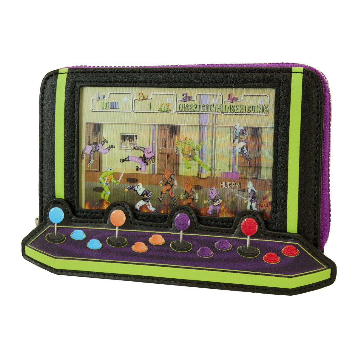 Loungefly Nickelodeon 40th Anniversary Vintage Arcade Zip Around Wallet - Black