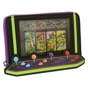 Loungefly Nickelodeon 40th Anniversary Vintage Arcade Zip Around Wallet - Black