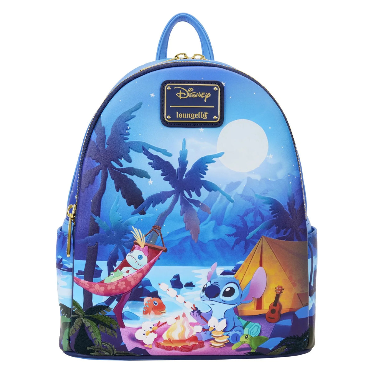 Loungefly Disney Lilo & Stitch Camping Cuties Mini Backpack - Blue