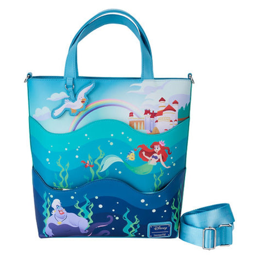 Loungefly Disney The Little Mermaid 35th Anniversary Life is The Bubbles Tote Bag - Blue