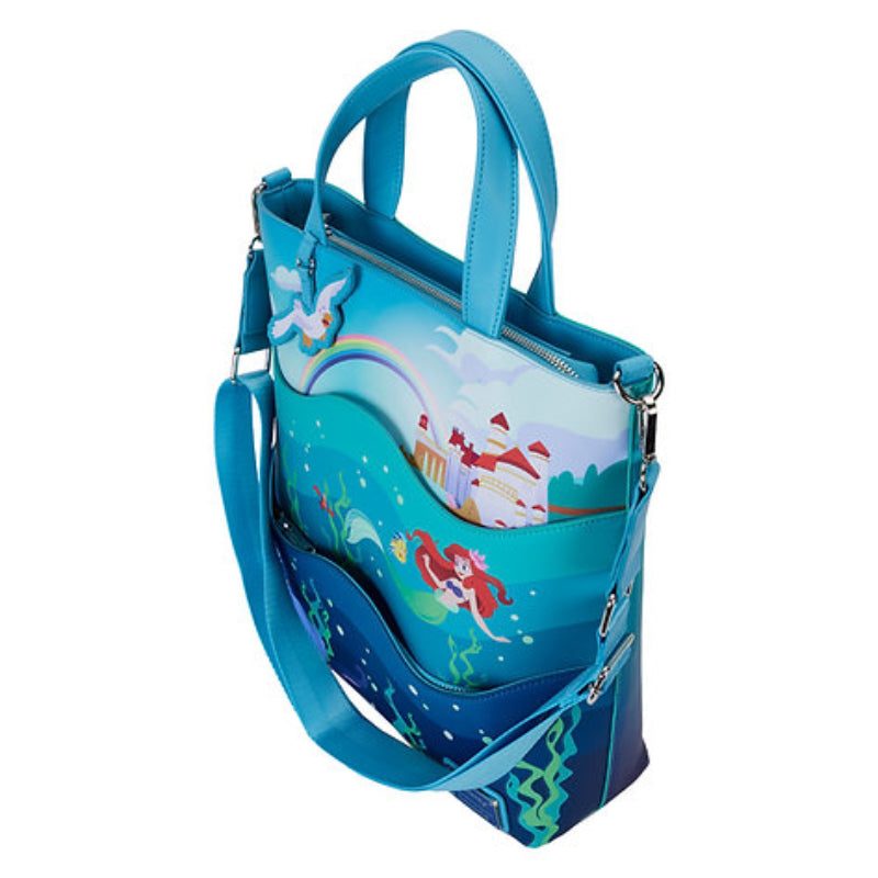 Loungefly Disney The Little Mermaid 35th Anniversary Life is The Bubbles Tote Bag - Blue