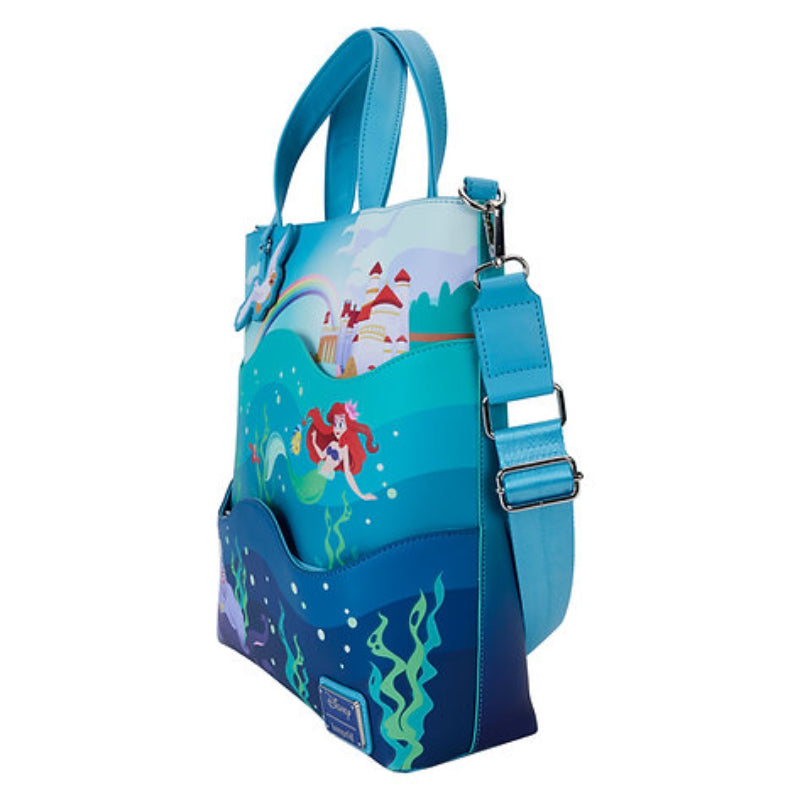 Loungefly Disney The Little Mermaid 35th Anniversary Life is The Bubbles Tote Bag - Blue