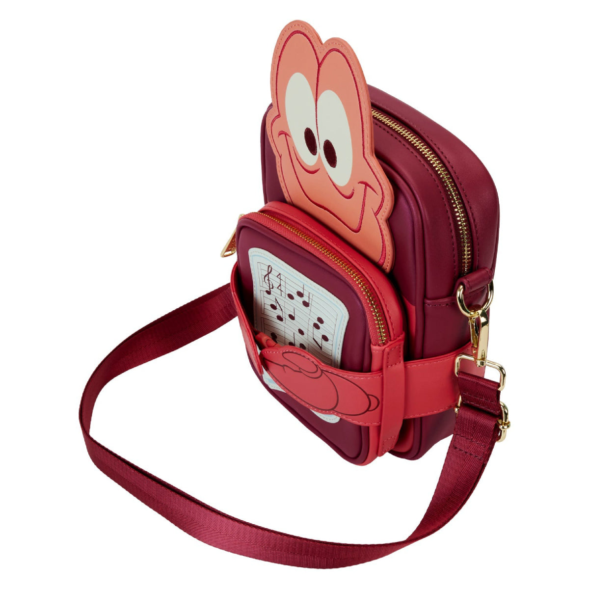 Loungefly Disney The Little Mermaid 35th Anniversary Sebastian Crossbody Bag with Coin Bag - Red