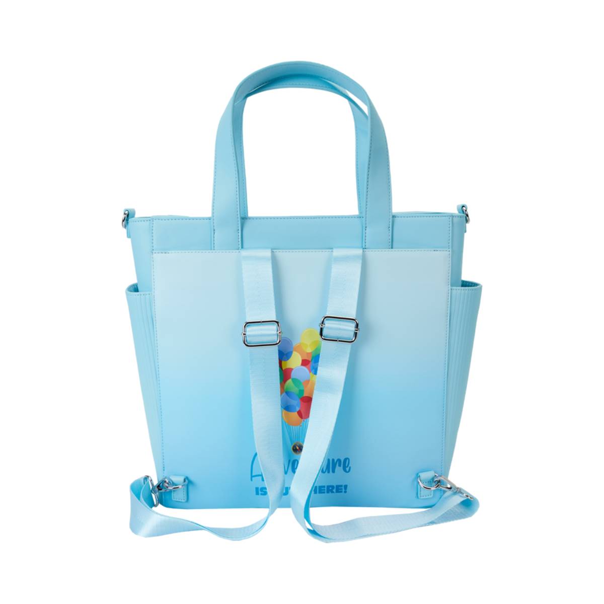 Loungefly Up 15th Anniversary Balloon House Convertible Backpack and Tote Crossbody Bag - Blue