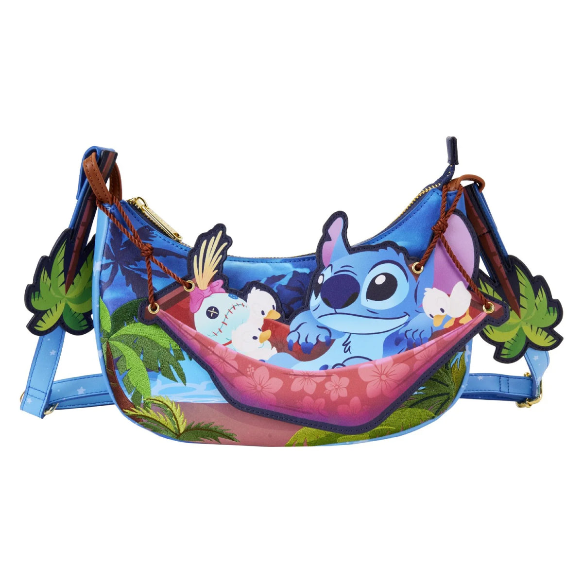 Loungefly Disney Stitch Camping Cuties Crossbody Bag - Blue