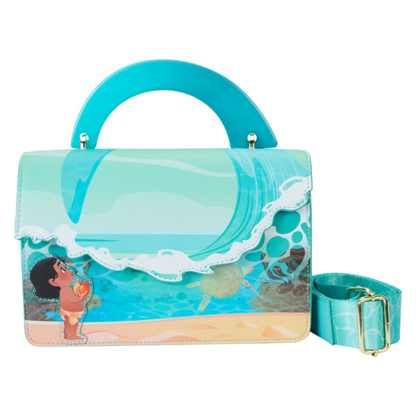 moanaco！！ Loungefly Disney Young Moana Ocean Wave Crossbody Bag with