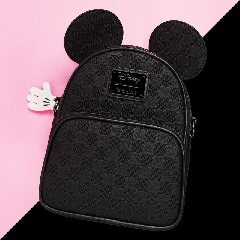 black minnie mouse mini backpack Loungefly Disney Mickey Mouse Checkered Texture Convertible Mini Backp– Curacao