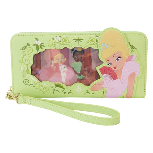 Loungefly Disney Princess and the Frog Lenticular Zip Around Wristlet Wallet - Green