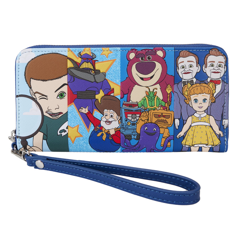 Loungefly Pixar Toy Story Movie Collab Baddies Zip Around Wristlet Wallet - Blue